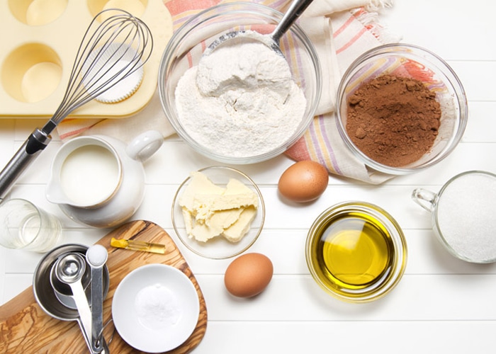 Cake Ingredients on table