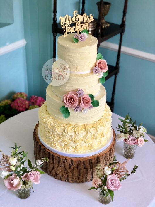 Buttercream & Pink Roses