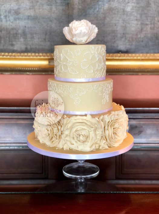 Ruffled Base & Brush Embroidery